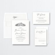 Romantic Setting Wedding Invitations Medieval Grey Signature No Standard