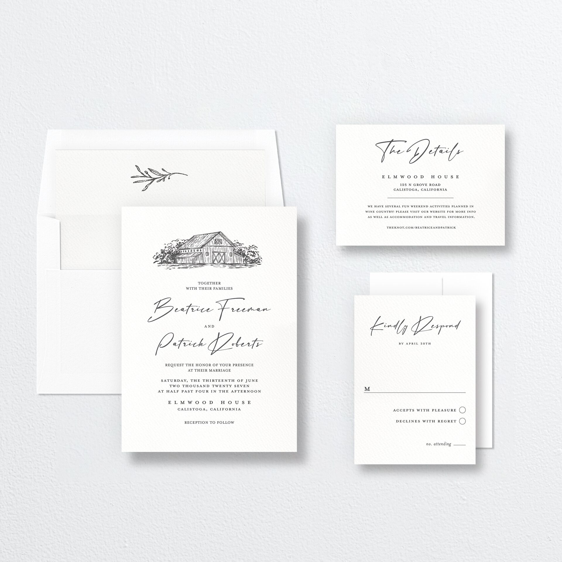 Romantic Setting Wedding Invitations — view 4