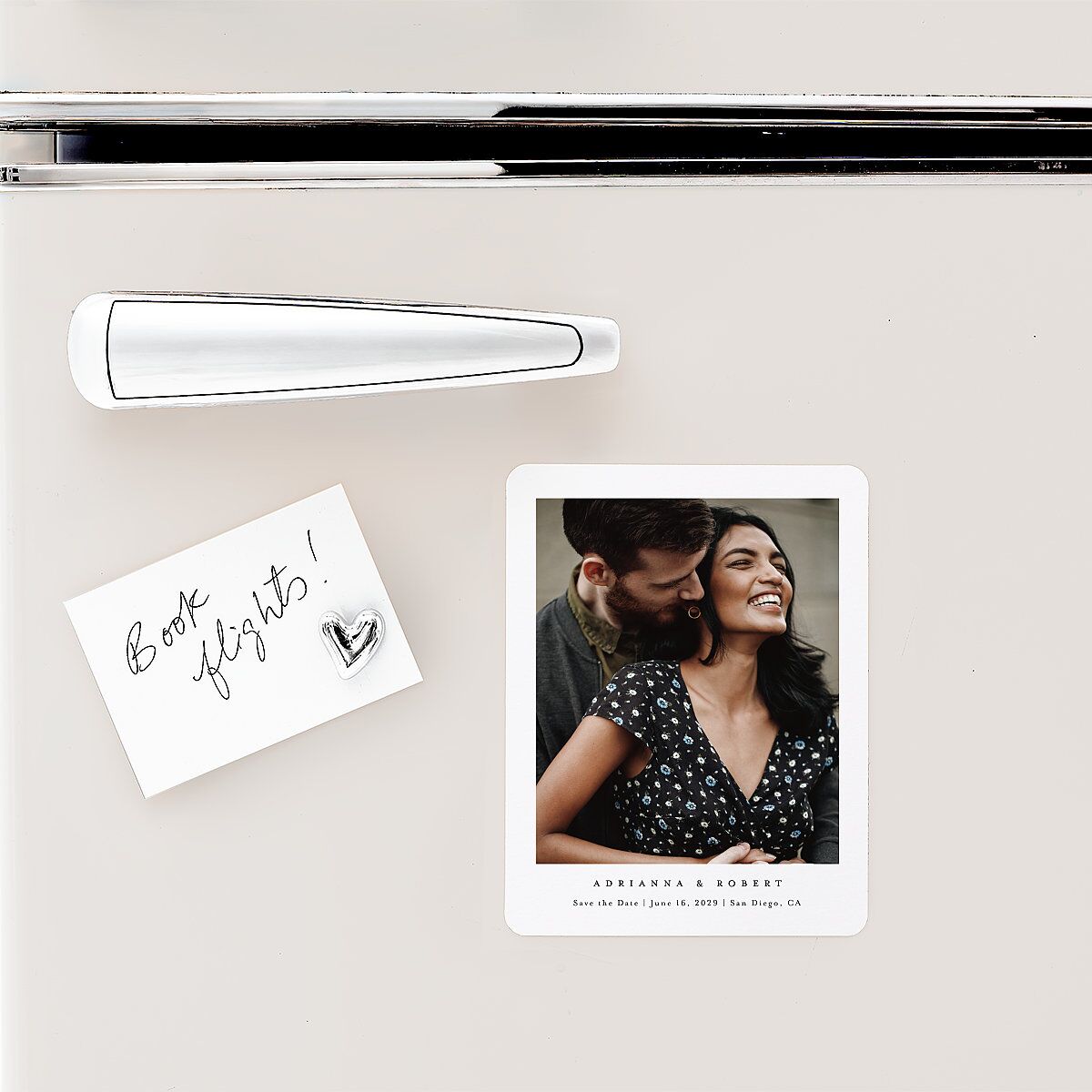 Simple Photo Save The Date Magnets Pure White Magnet Paper