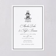 Classic Champagne with Bows Wedding Invitations Pure White Signature Blank No Standard