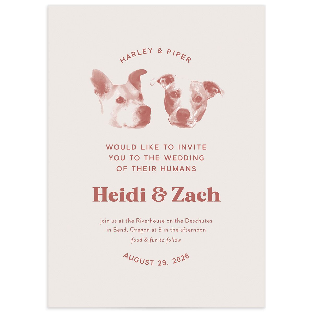 Custom Pet Portrait Wedding Invitations