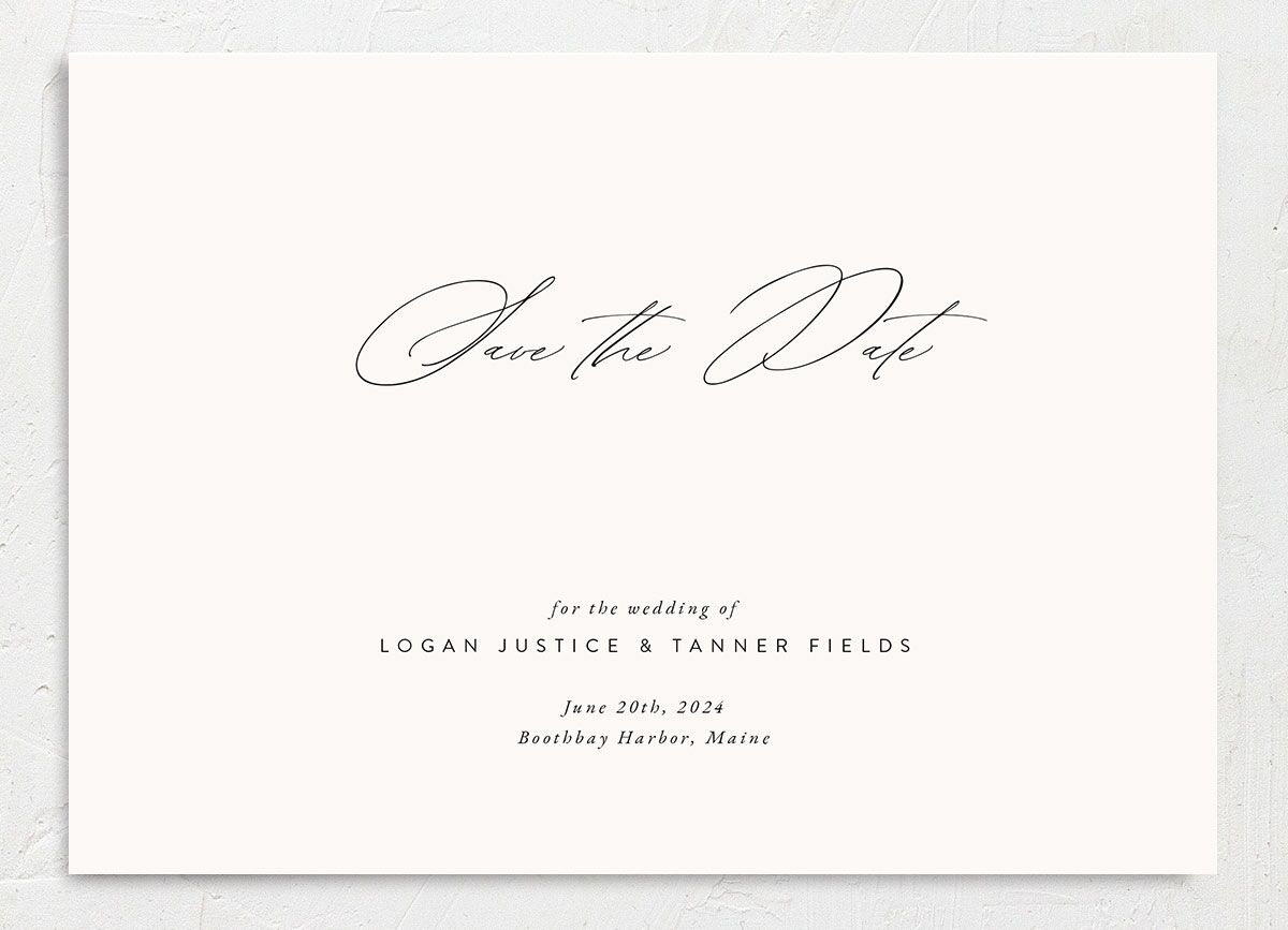 Romantic Minimal Save The Date Cards Snow Signature smooth No