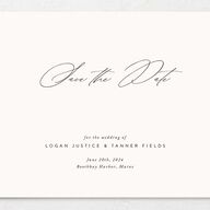 Romantic Minimal Save The Date Cards Snow Signature smooth No