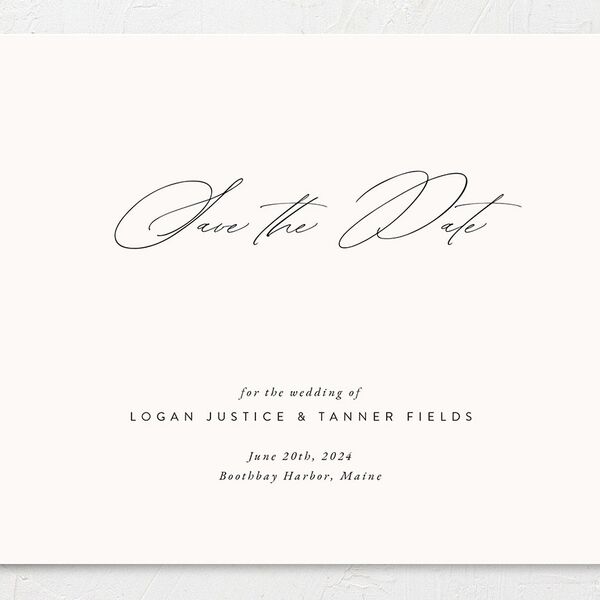 Romantic Minimal Save The Date Cards Snow Signature smooth No