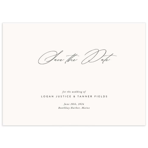 Romantic Minimal Save The Date Cards Snow Signature smooth No