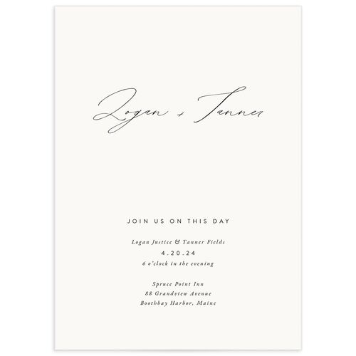 Romantic Minimal Wedding Invitations - White