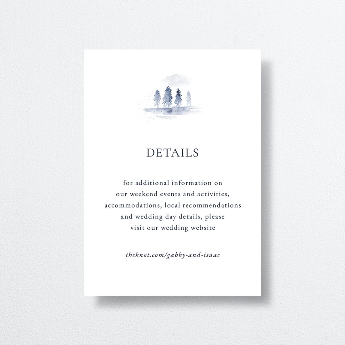 Watercolor Mountains Wedding Enclosure Cards front