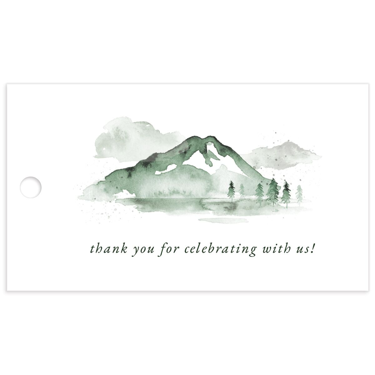 Watercolor Mountains Favor Gift Tags