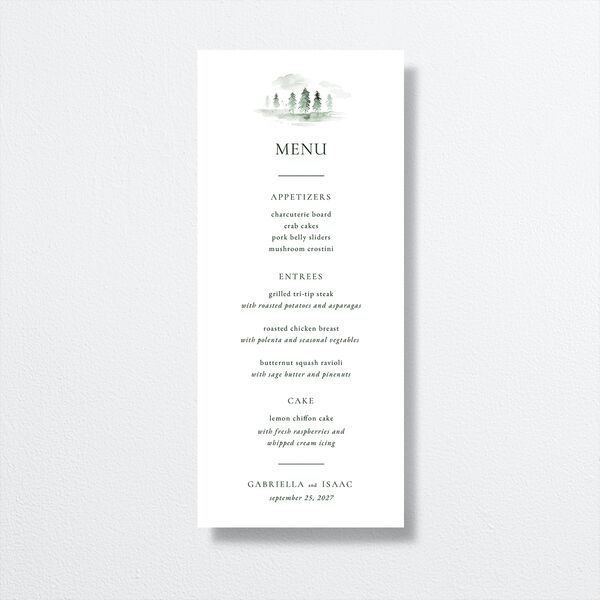 Watercolor Mountains Menus Thyme Pearlescent
