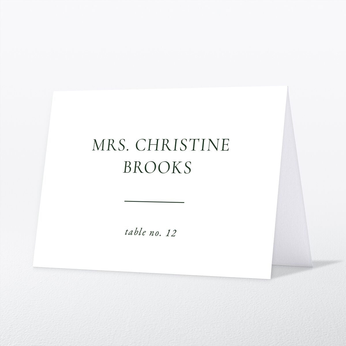 Watercolor Mountains Place Cards front in green