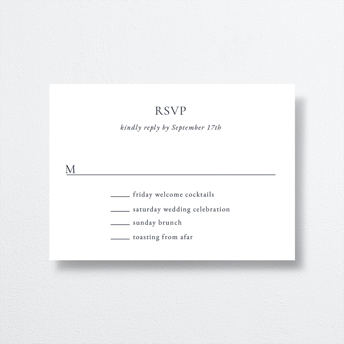 Watercolor Mountains Wedding Response Cards front in blue