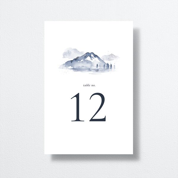 Watercolor Mountains Table Numbers back