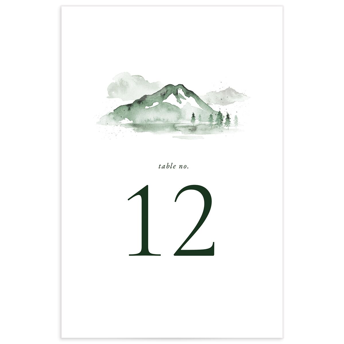 Watercolor Mountains Table Numbers