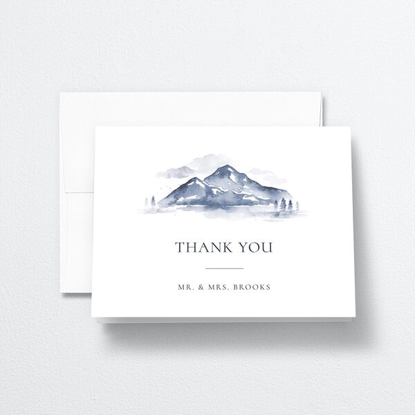 Watercolor Mountains Thank You Cards Regency Blue