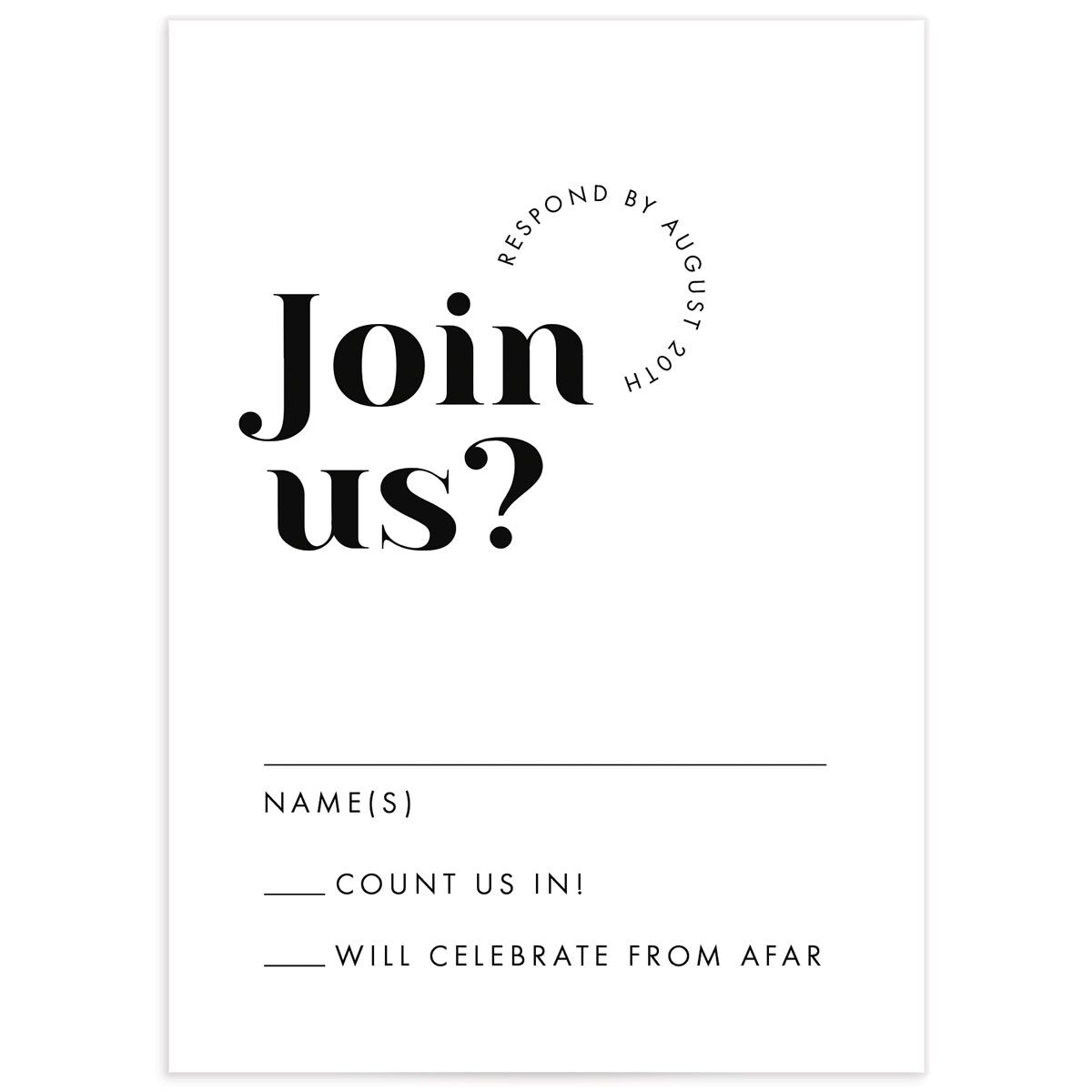 Simply Bold Wedding Response Cards
