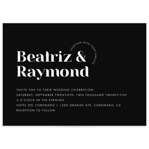 Simply Bold Wedding Invitations - Black