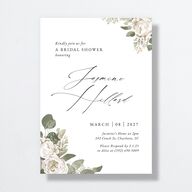 Romantic Roses Bridal Shower Invitations Off-White Signature Standard
