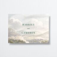 Vintage Landscape Wedding Response Cards Dark Green Signature