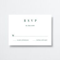 Vintage Landscape Wedding Response Cards Dark Green Signature