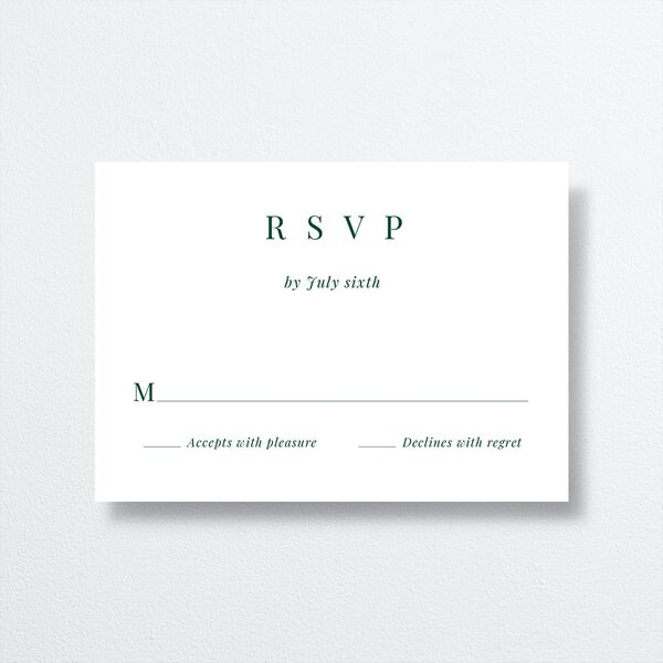 Vintage Landscape Wedding Response Cards Dark Green Signature