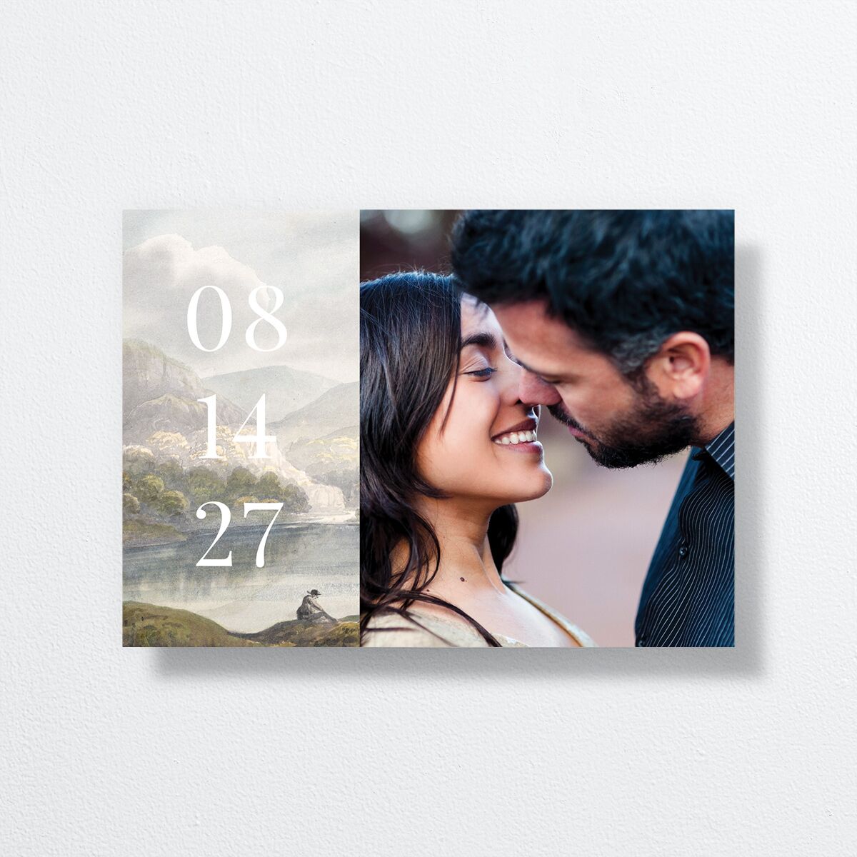 Vintage Landscape Save The Date Cards Dark Green Signature No