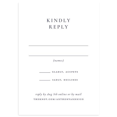 Elegant Photo Monogram Wedding Response Cards Navy Signature Standard