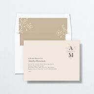 Rustic Monogram Bridal Shower Invitations Sand Signature
