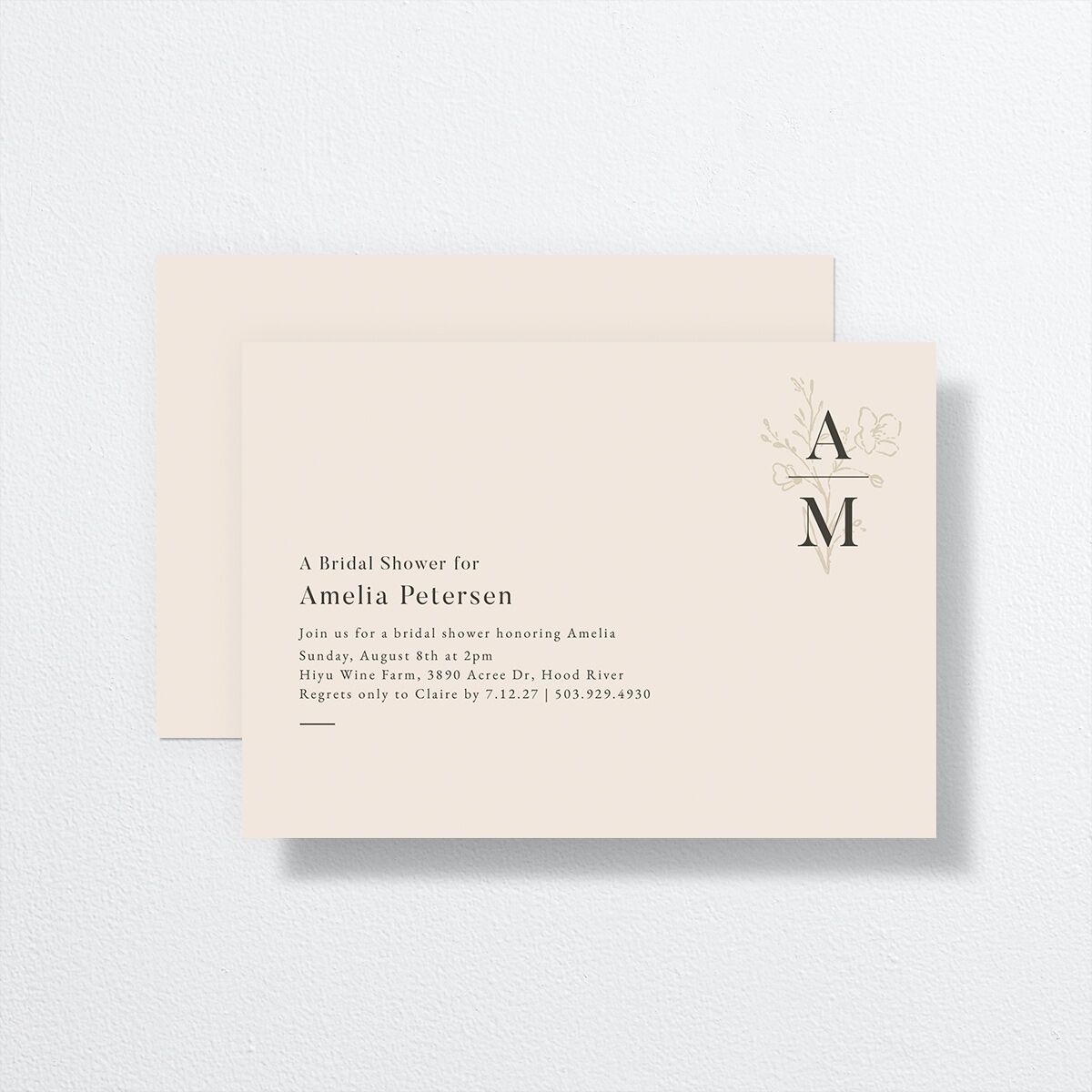 Rustic Monogram Bridal Shower Invitations Sand Signature