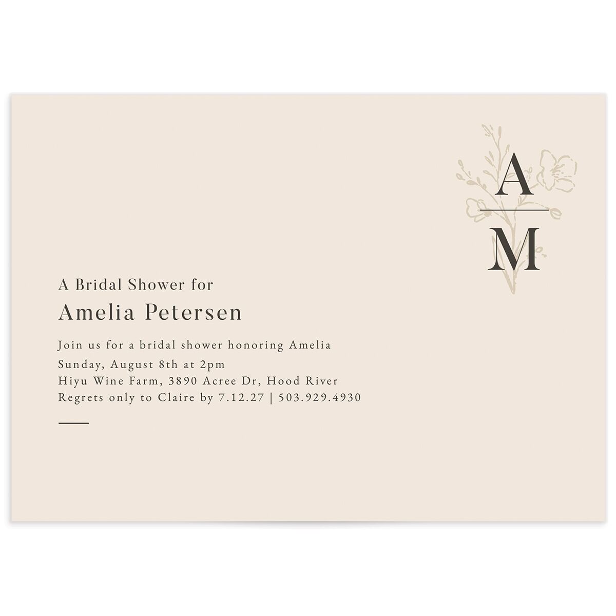 Rustic Monogram Bridal Shower Invitations