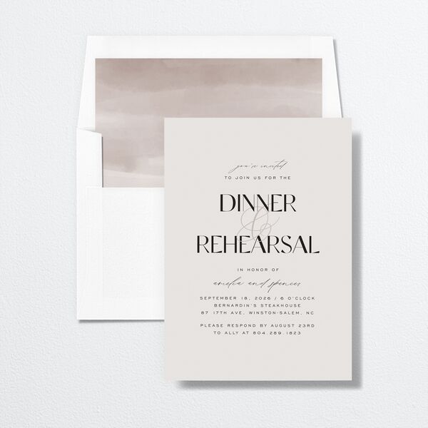 Together Rehearsal Dinner Invitations Mist Signature