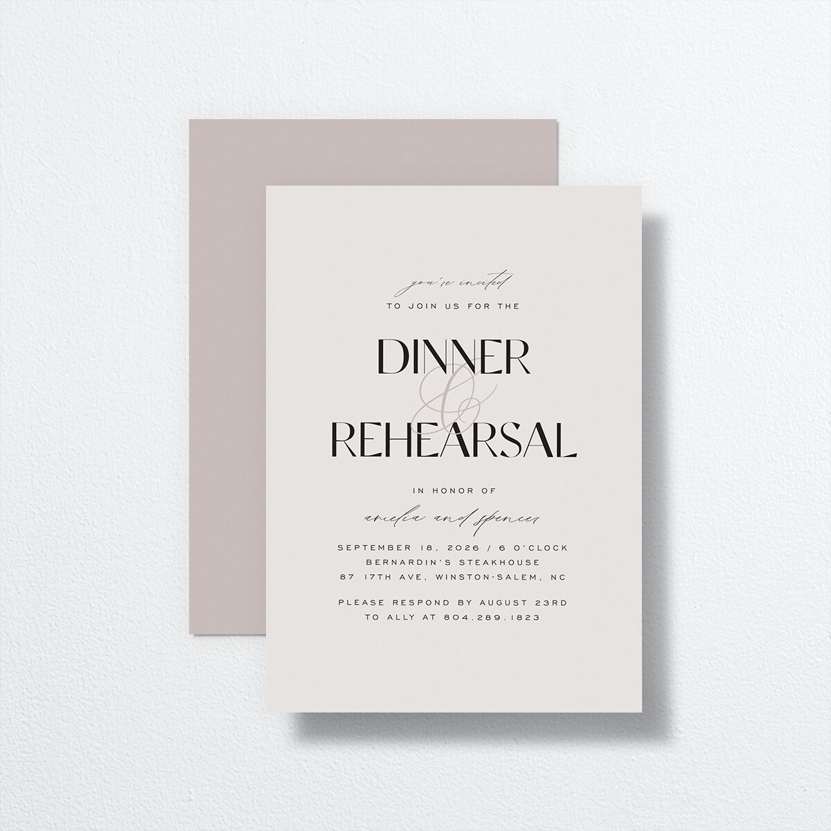 Together Rehearsal Dinner Invitations Mist Signature