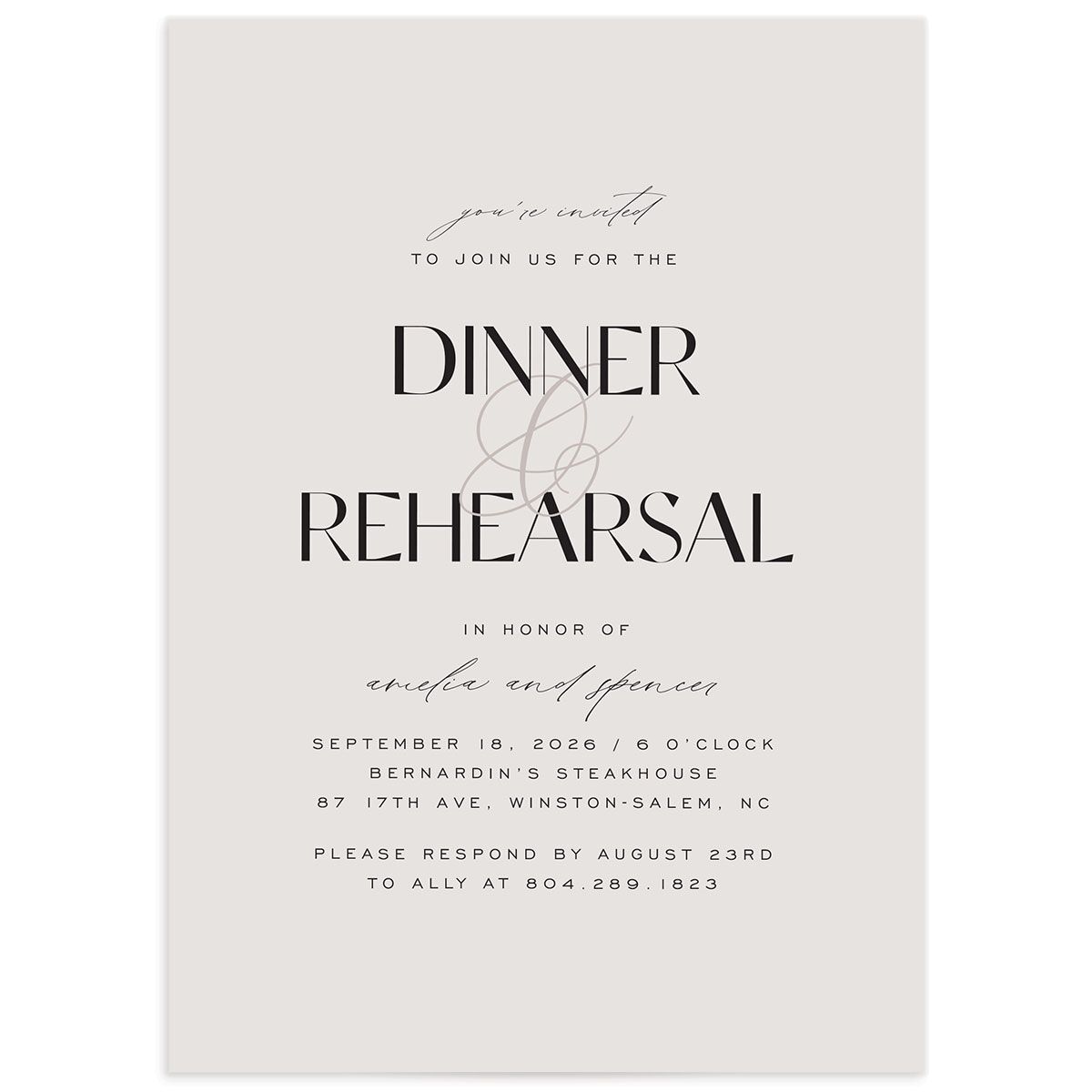 Together Rehearsal Dinner Invitations