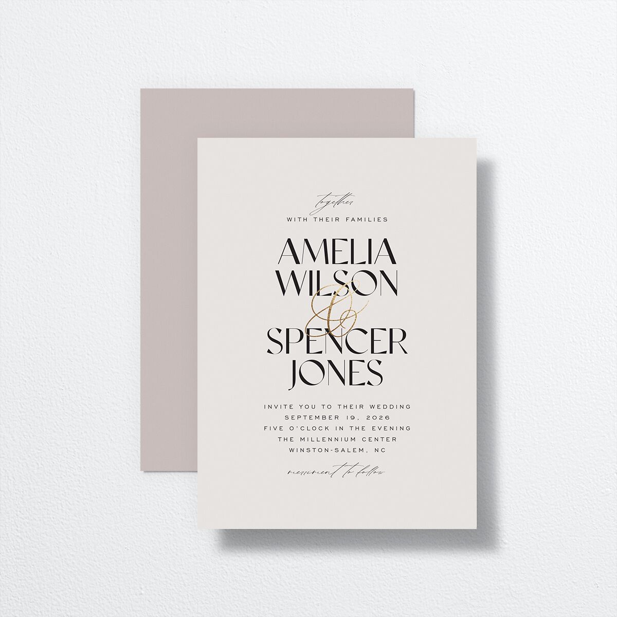 Together Wedding Invitations Gold Mist Signature No