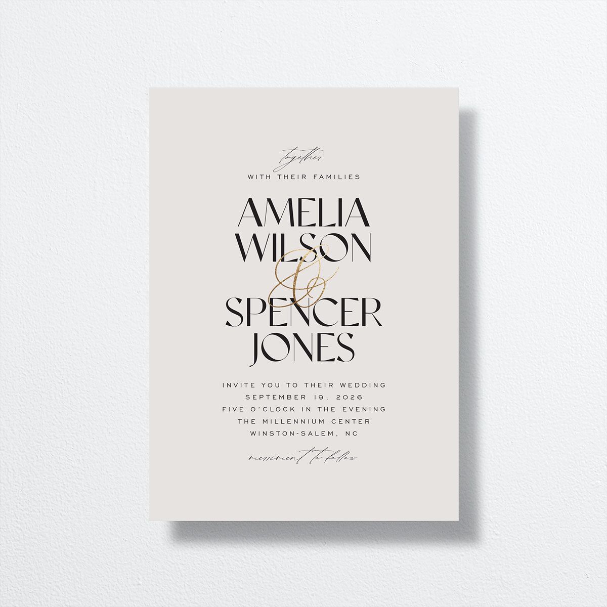 Together Wedding Invitations Gold Mist Signature No