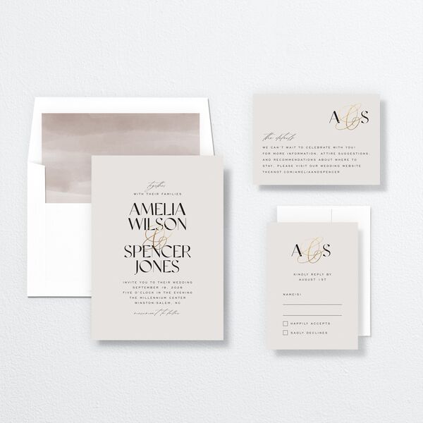 Together Wedding Invitations Gold Mist Signature No
