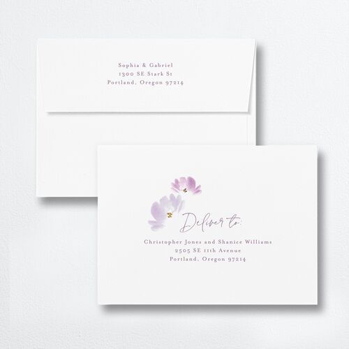 Spring Garden Rehearsal Dinner Invitation Envelopes White Standard Purple Haze Both Recipient and Return Addresses Signature