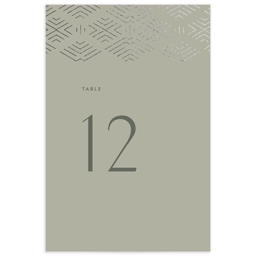 Boho Texture Table Numbers Silver Deep Olive Signature