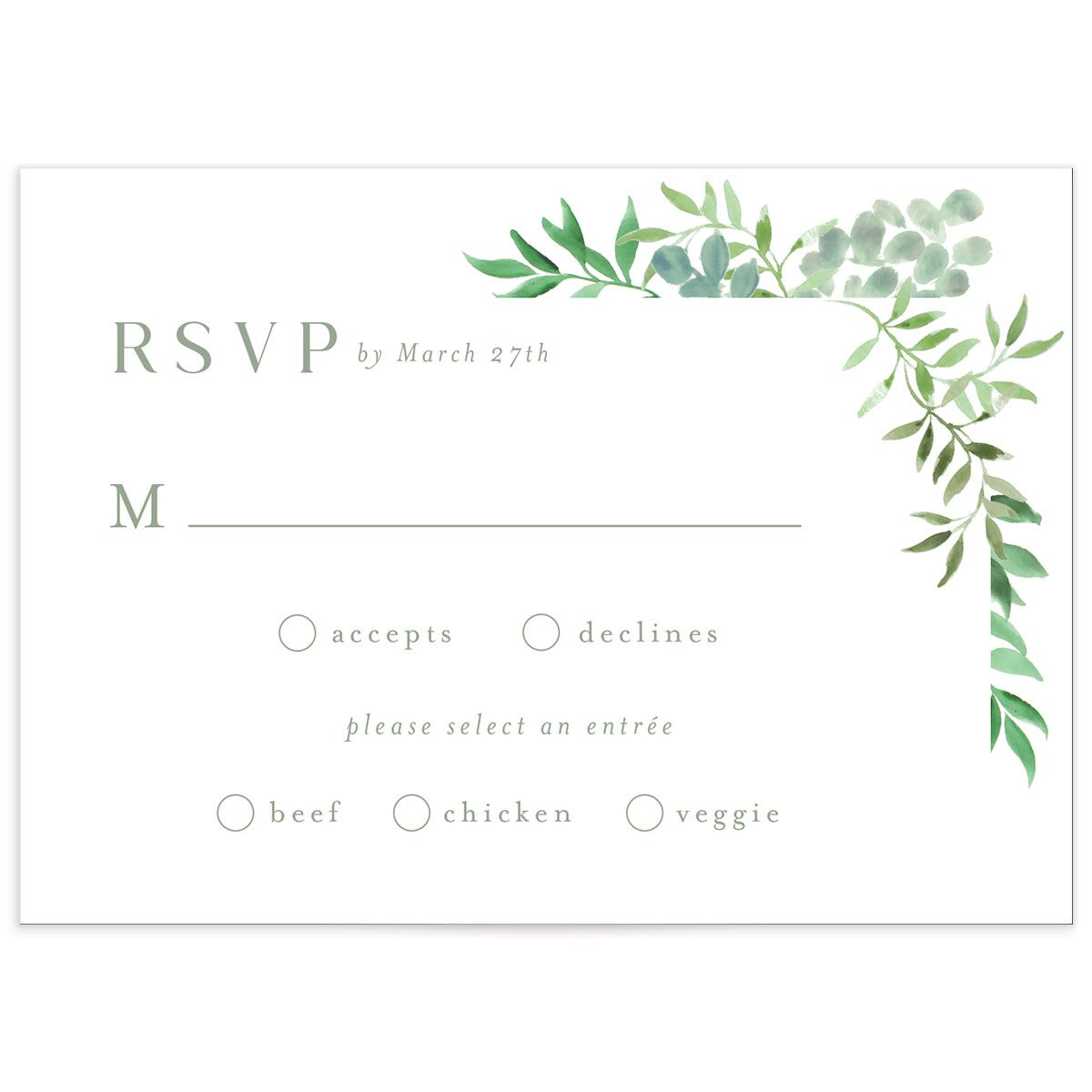 Vines Wedding Response Cards