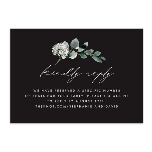 Elegant Greenery URL RSVP Cards Midnight Signature Standard