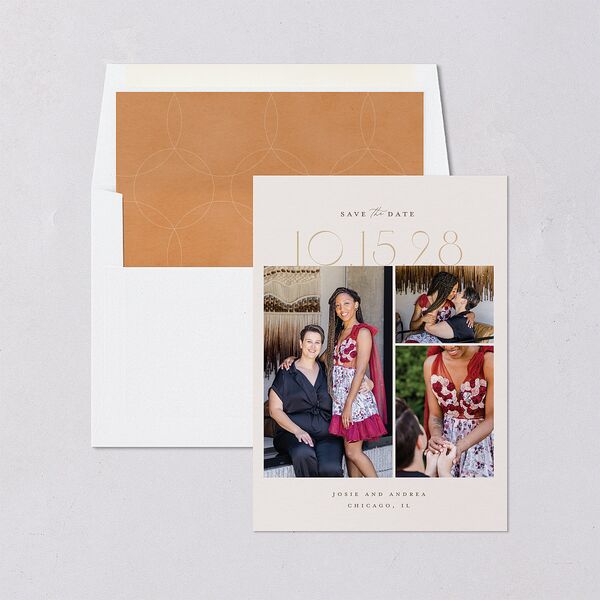 Eclectic Adornment Save the Date Cards Peony Signature smooth Blank No Standard