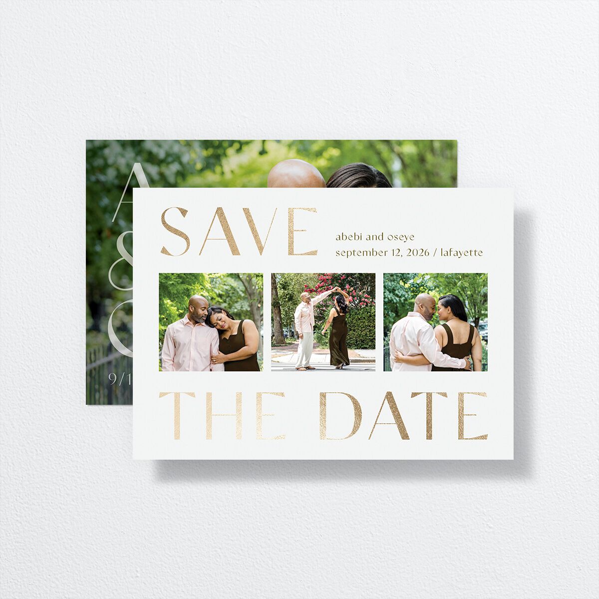 Gilded Sahara Pattern Save the Date Cards Gold Umber Signature smooth No