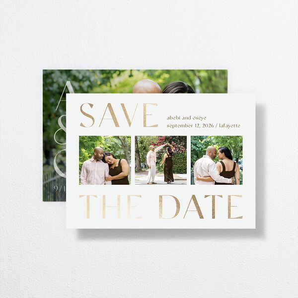Gilded Sahara Pattern Save the Date Cards Gold Umber Signature smooth No
