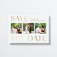 Gilded Sahara Pattern Save the Date Cards Gold Umber Signature smooth No
