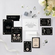 Halloween Tarot Skeletons Wedding Invitations Midnight Signature Blank No Standard