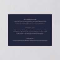 Classically Stated Wedding Event Detail Cards Navy Gold Signature Standard