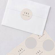 Vintage Deco Wedding Stickers Charcoal Circle