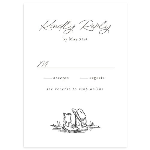 Western Wild Horses Wedding Response Cards Licorice Signature Standard