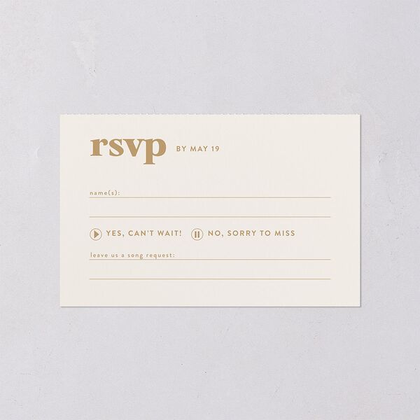 Music Lovers All-in-One Wedding Invitations Tan Signature Light Both Recipient and Return Addresses No