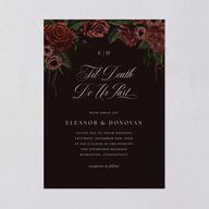 Dark Gothic Roses Wedding Invitations Burgundy Signature Blank No Standard