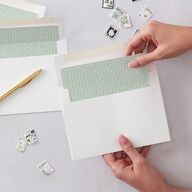 Christmas Grid Envelope Liners Hunter Green Standard
